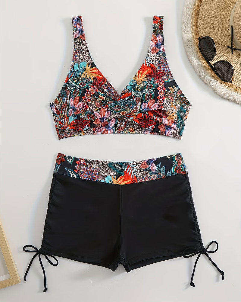 Bra-Style Two-Piece Printed Bikini