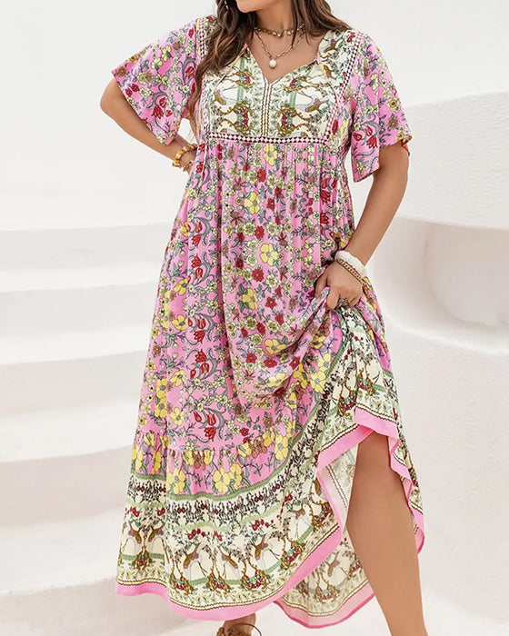 Floral Patchwork Ethnic Dress