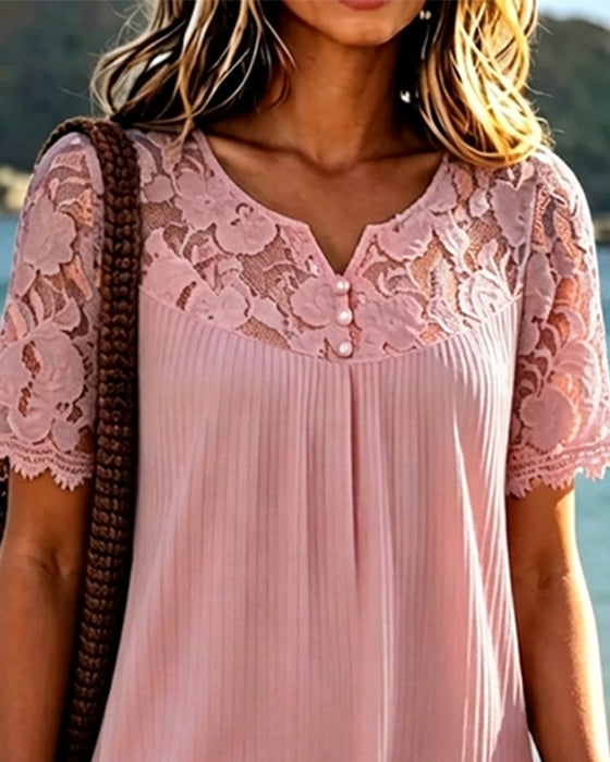 Hollow-Out Patchwork Dress