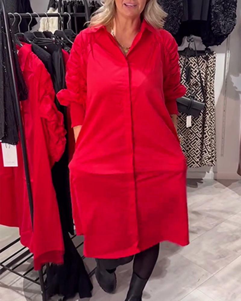 Lapel Fashion Shirt Dress