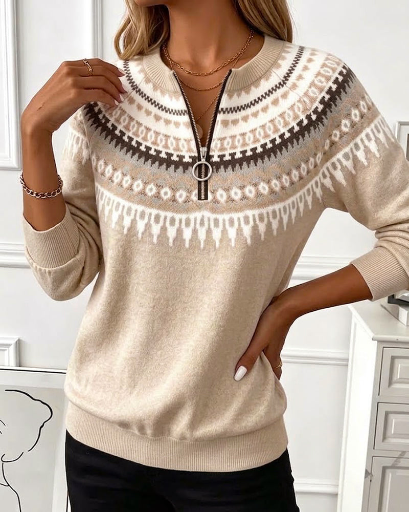 Color-Block Zip Long Sleeve Sweatshirts