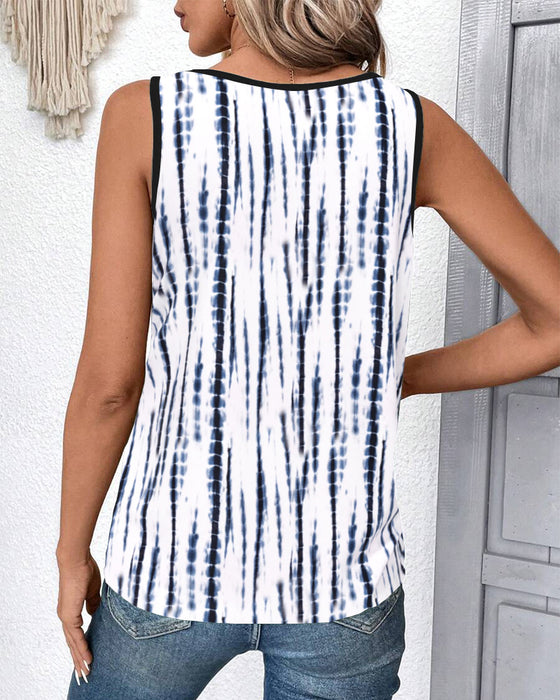 Sleeveless V-Neck Lace Panel Vest