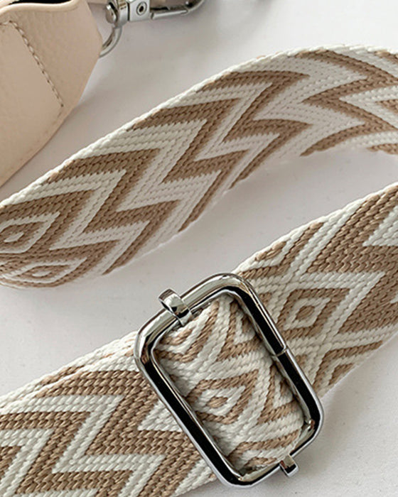 Zippered shoulder bag with contrast straps