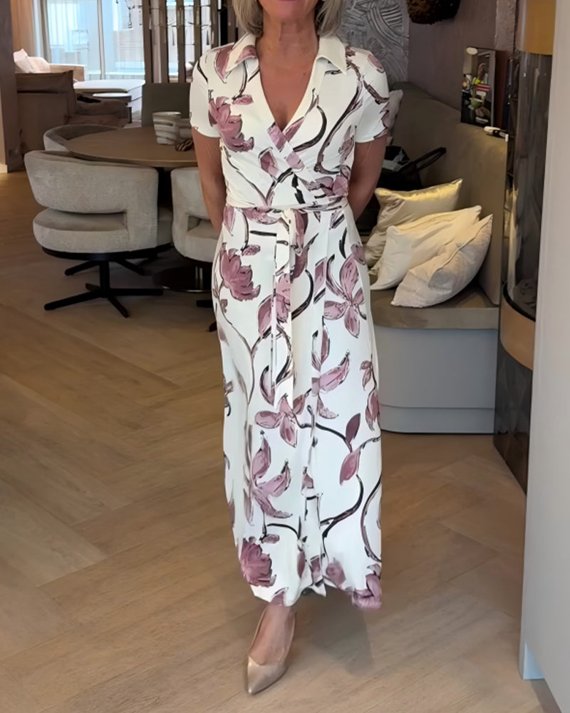 Floral Print V-Neck Dress