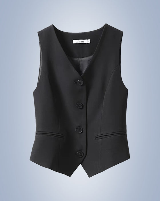 Solid color women's suit vest jacket