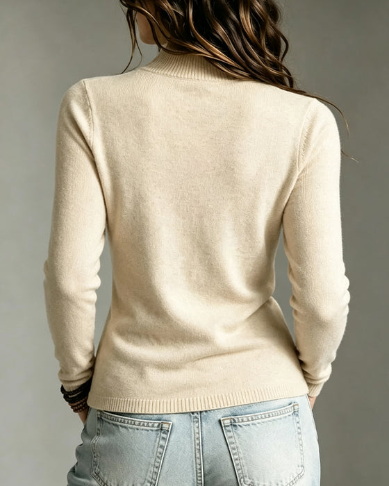 Stand Collar Cross Fitted Pullover
