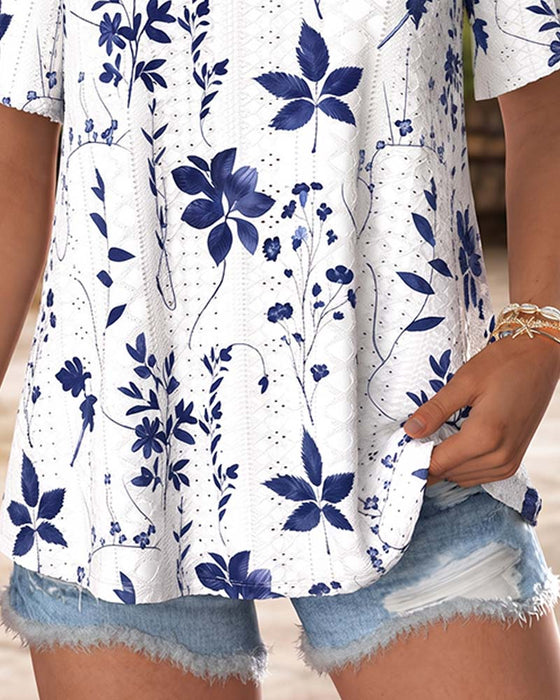 Strappy V-Neck Off-Shoulder Casual T-Shirt
