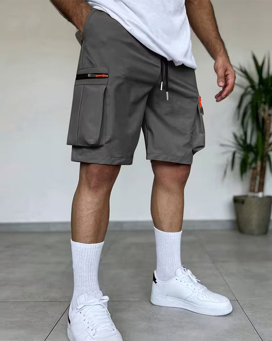 Men's Solid Loose Fit Short Cargo Pant