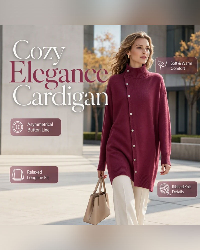 Turtleneck Single Breasted Cardigan