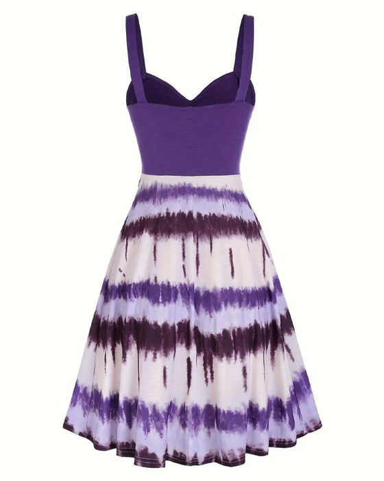 Tie-Dye Strappy Midi Dress