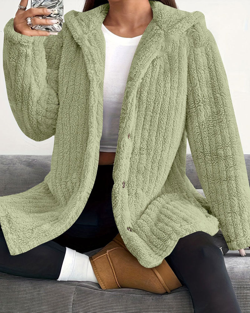 Solid Color Long Sleeve Coat