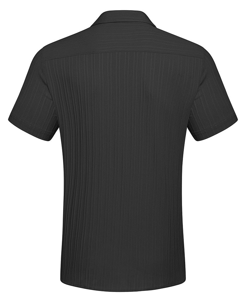 Men's Collared Button-Down Striped Shirt