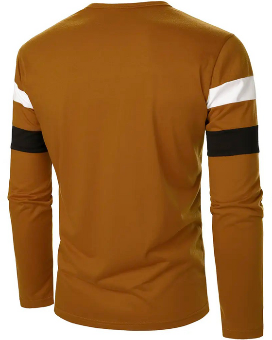 Crewneck Striped Long-Sleeve Men‘s T-Shirt