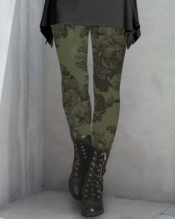 Elegant leggings with floral print