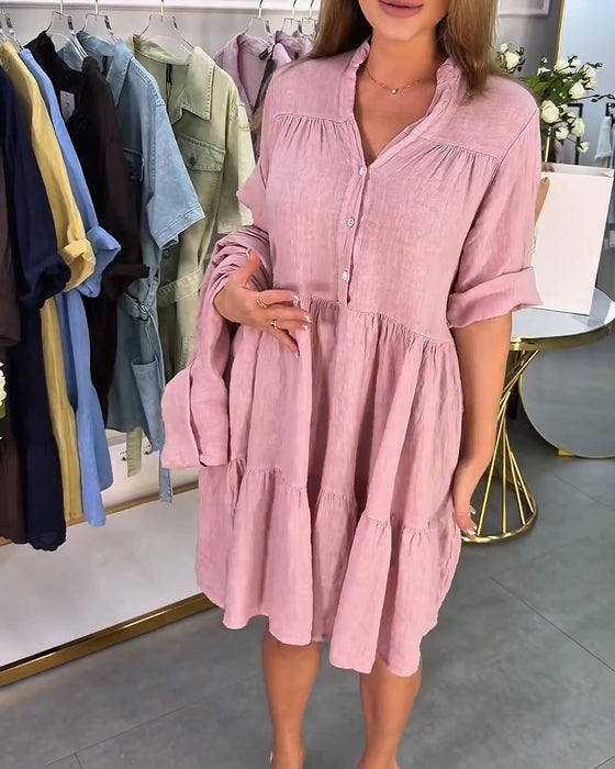 Mandarin Collar Elegant Dress