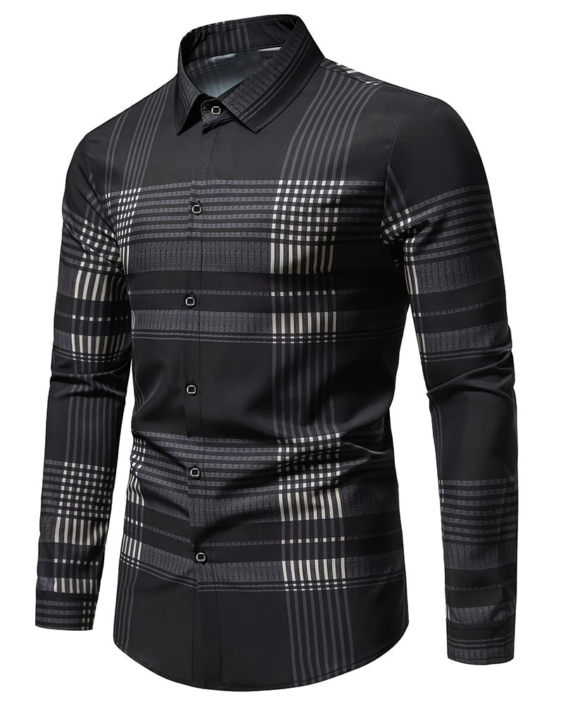 Plaid Casual Long-Sleeved Shirt