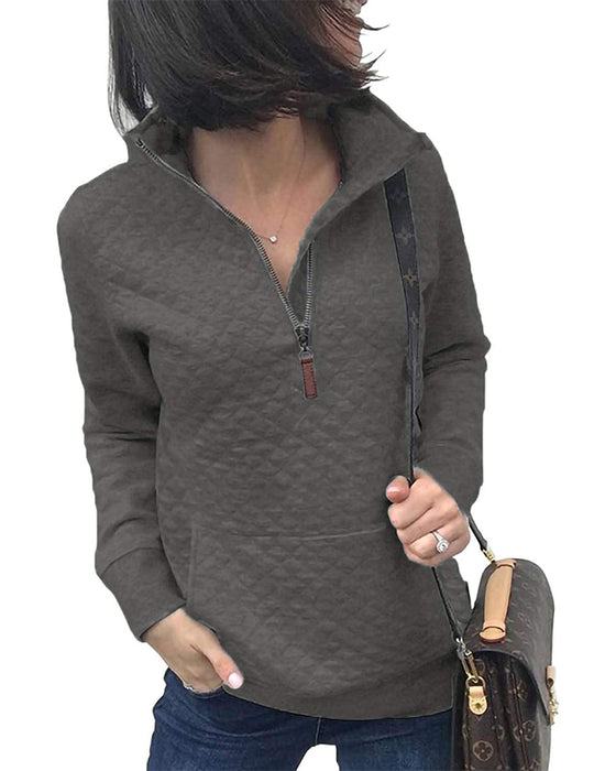 Casual Zip Long Sleeve Sweatshirt