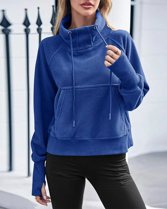 Casual Drawstring Pullover Sweatshirt