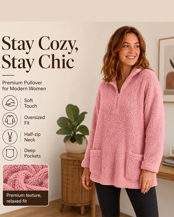 Solid Color Stand Collar Sweatshirt