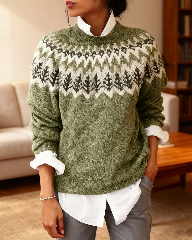 Retro Serrated Casual Jumper