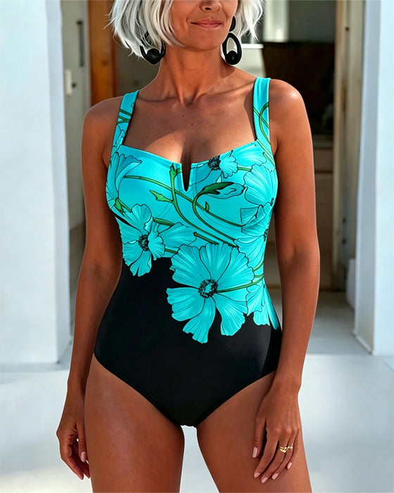 Vacation Square Collar One Piece