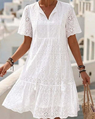 Hollow Out Short Sleeve Dress