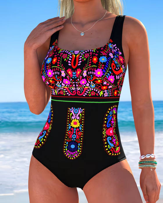 Ethnic Colorful Floral One-Piece