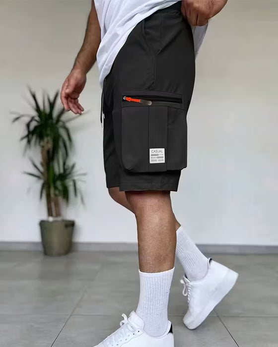 Men's Solid Loose Fit Short Cargo Pant