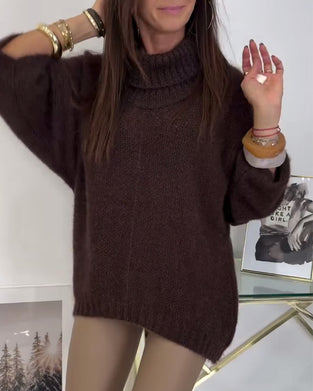 High-Neck Cropped Sweater