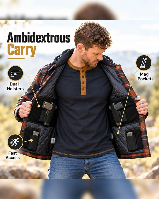Men's Plaid Hooded Button-Up Coat