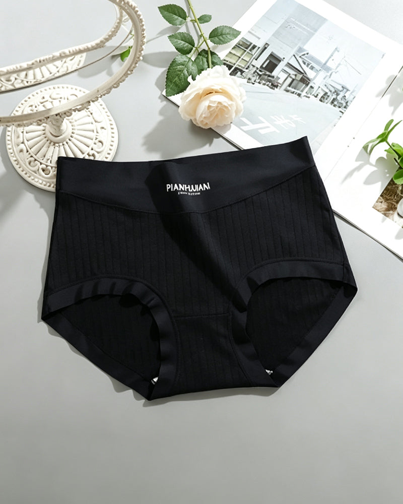 Solid Color High Waist Panties