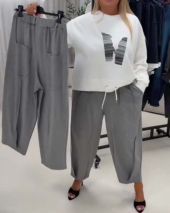 Pleated Wide Leg Harem Cropped Pant