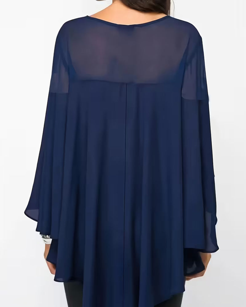 Batwing Sleeve Loose-Fitting Blouse