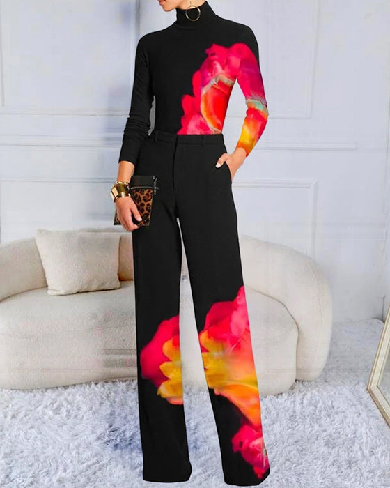 Skinny T-shirt with High Neck