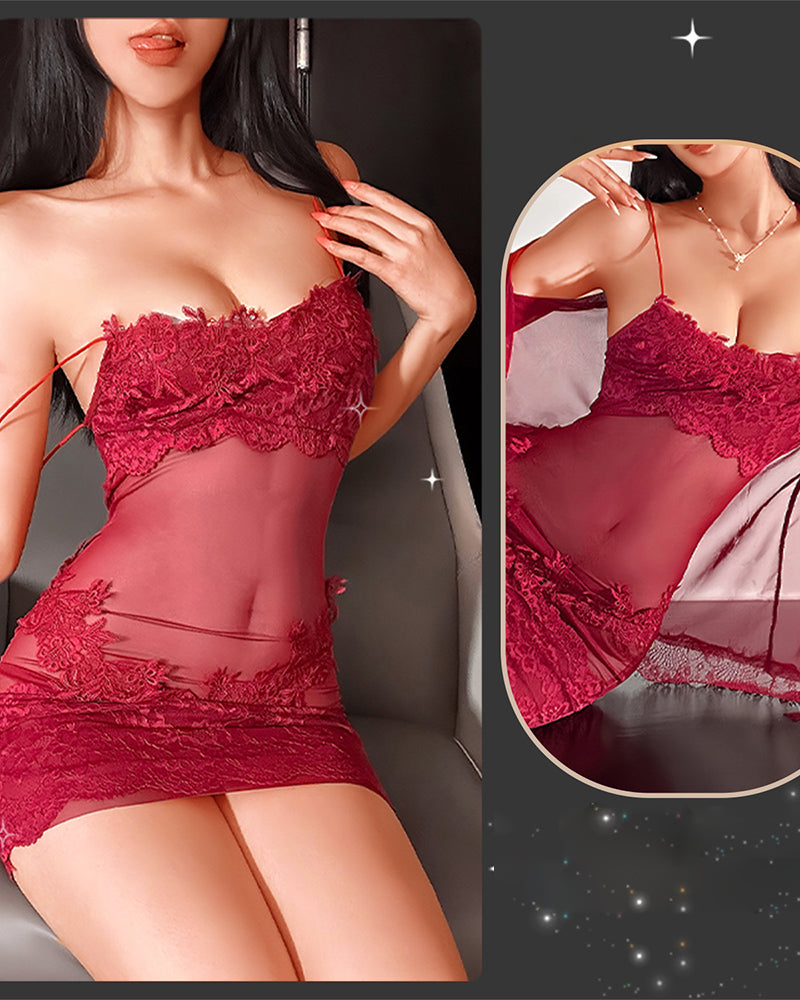 Solid Color Ruffled Nightgown Set