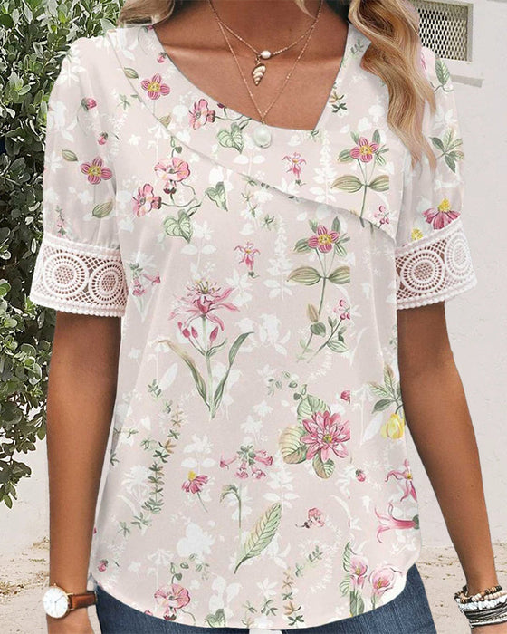 Short-sleeved floral top