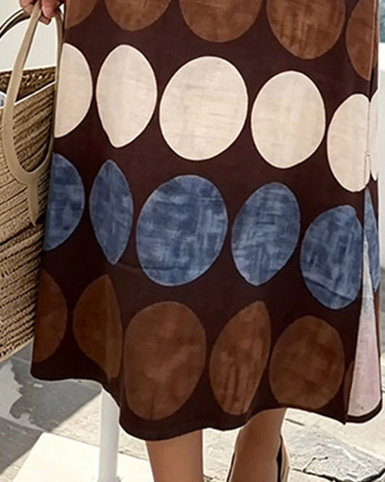 Casual Polka Dot Sleeveless Dress