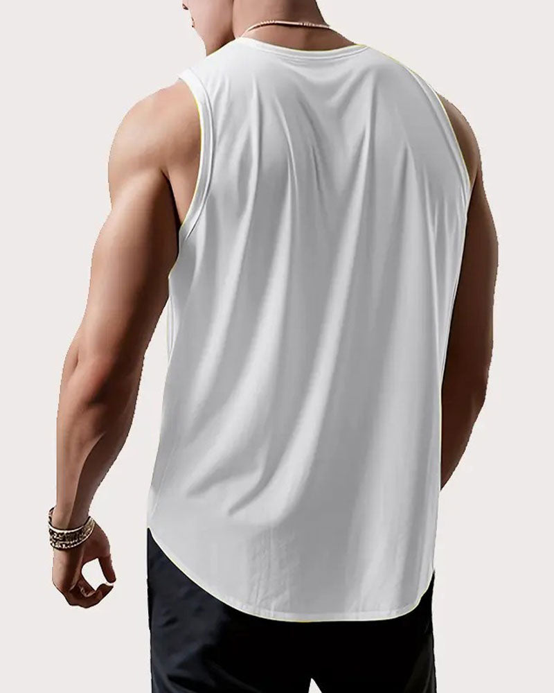Casual Letter-Print Sleeveless Tank Top