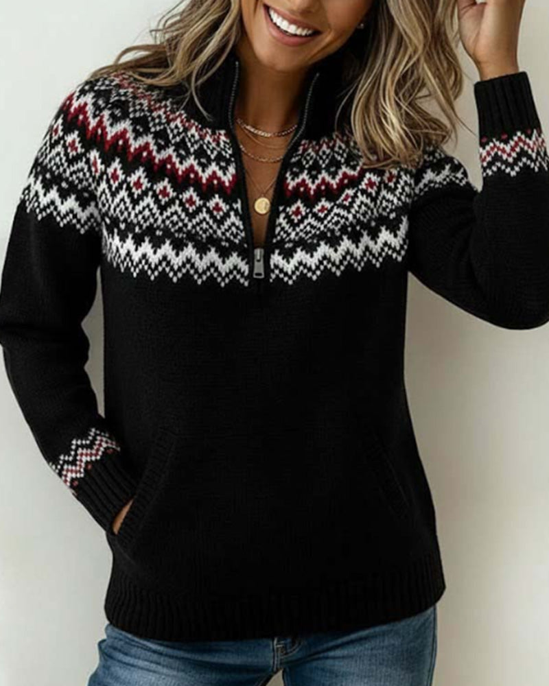 Vintage Half-Zip Collar Pullover