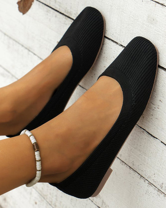 Round toe breathable flat shoes