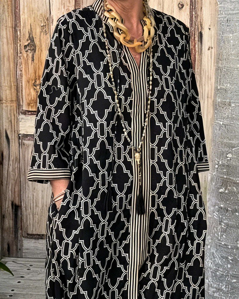 Geometric Print Maxi Dress