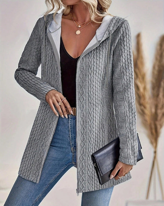Twist Zipper Cardigan Coat