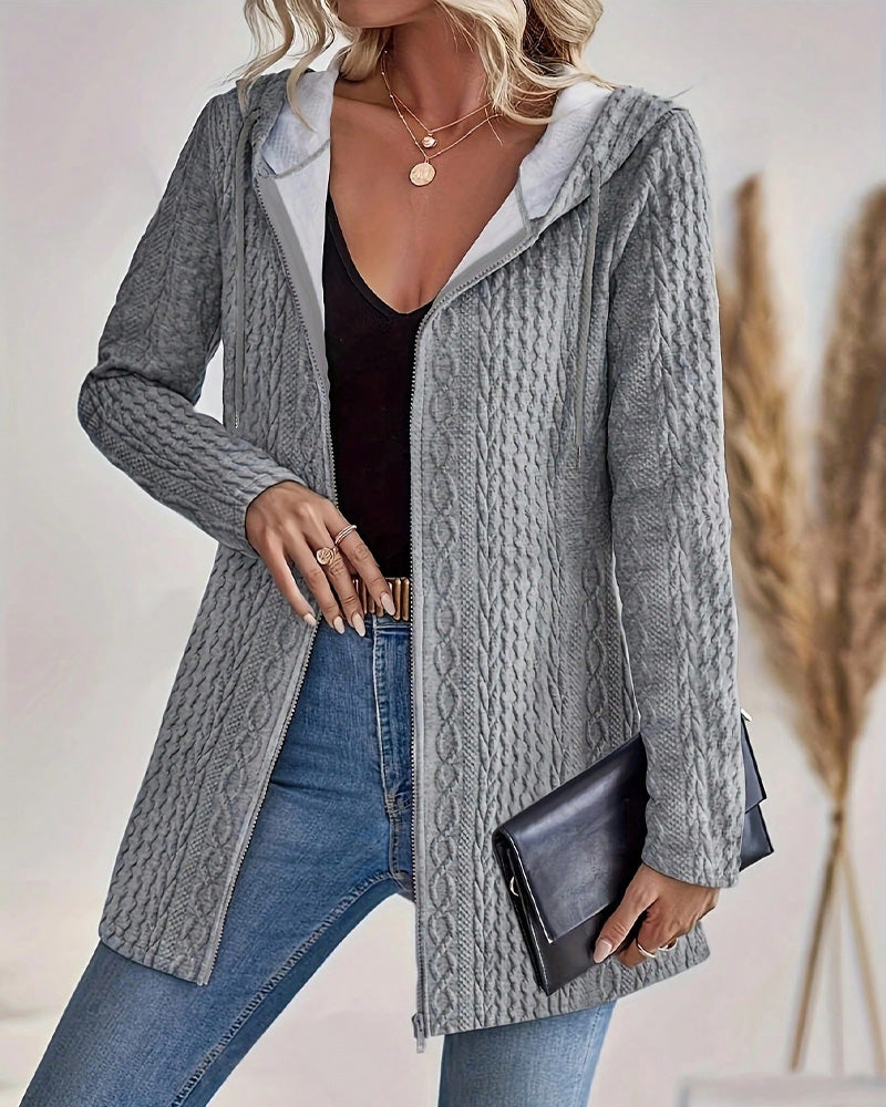 Twist Zipper Cardigan Coat