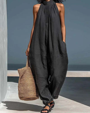Halter Neck Sleeveless Jumpsuit