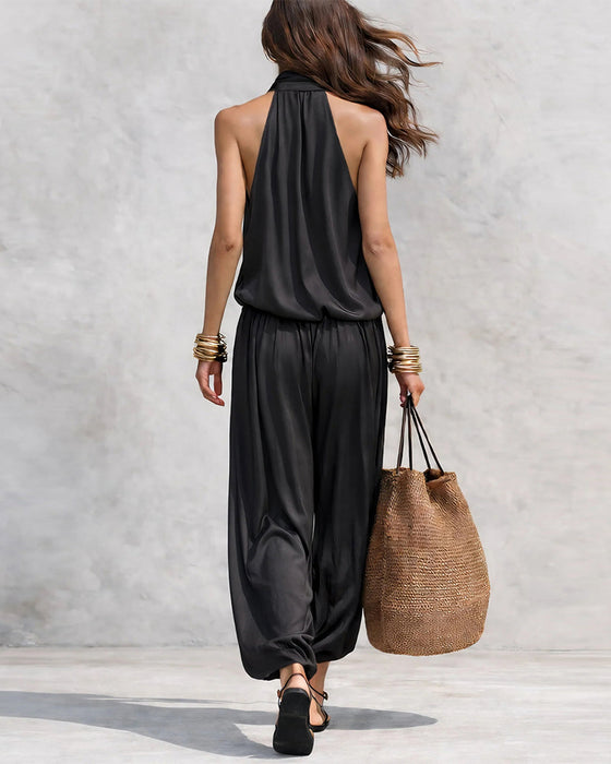 Cowl Neck Sleeveless Two-Piece Set