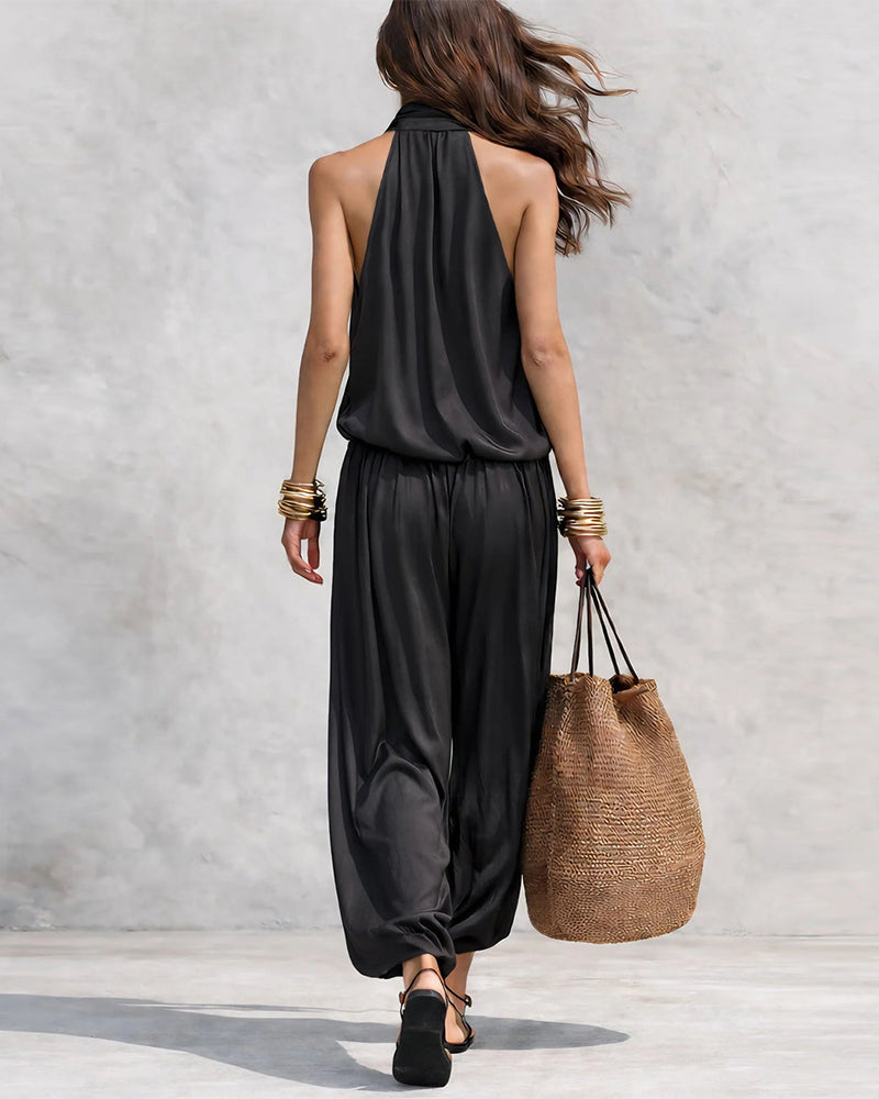 Cowl Neck Sleeveless Two-Piece Set