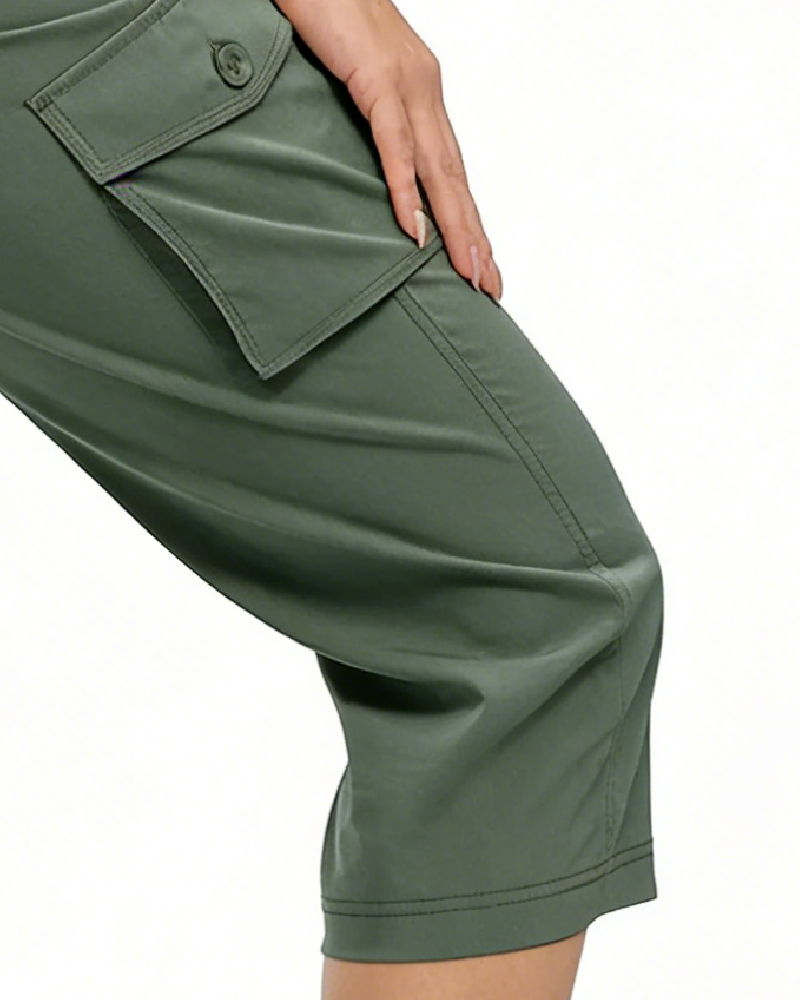 Casual Cropped Multi-Pocket Hiking Pant