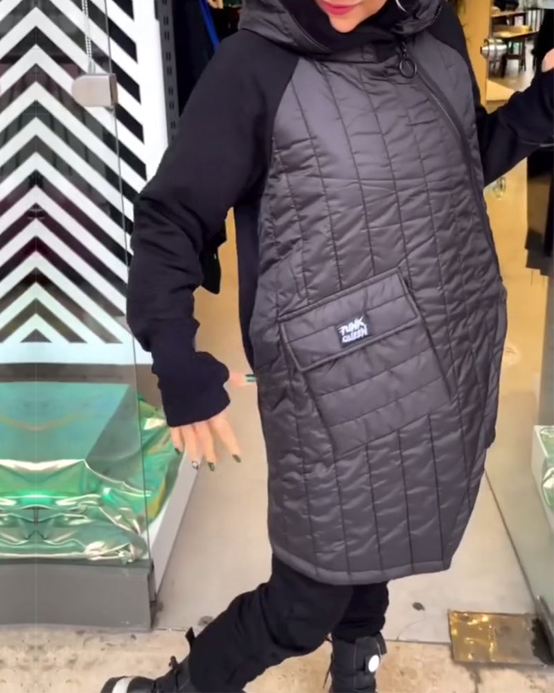 Casual pocket hooded coat