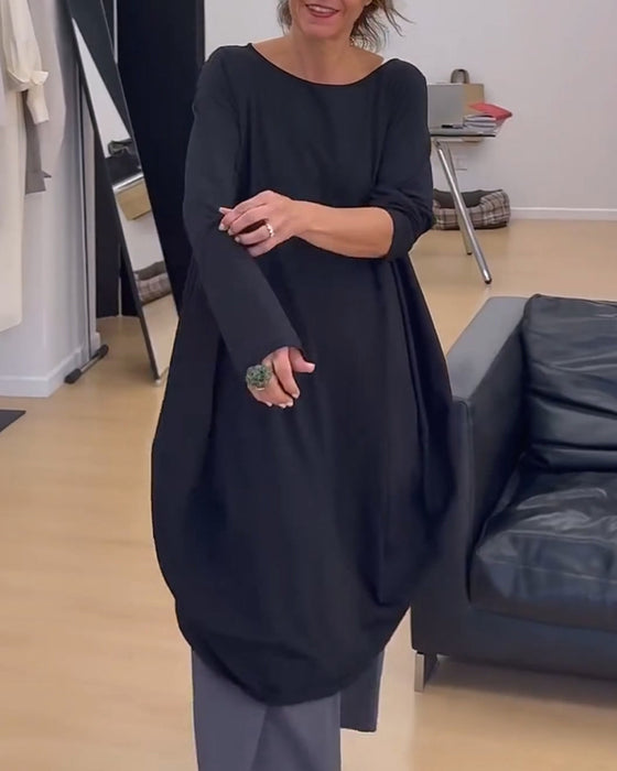 Casual Solid Color Irregular Dress