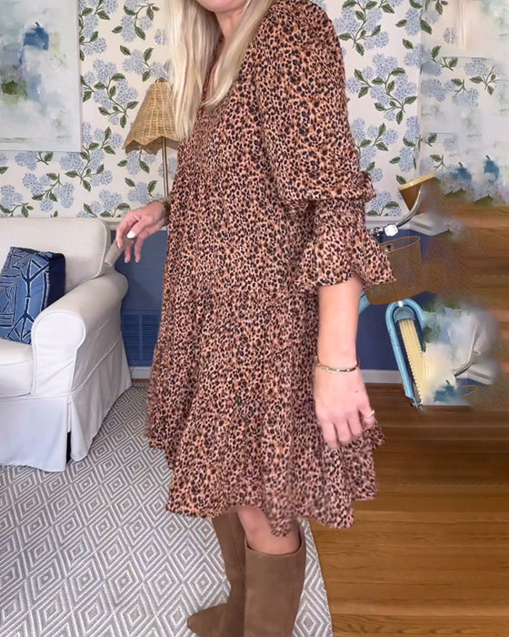 Leopard Print Loose Dress
